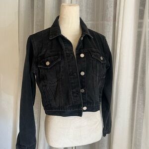 Missguided Charcoal black Denim Jacket